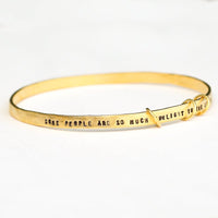 Customized bangle bracelet - personalized - Chocolate and Steel