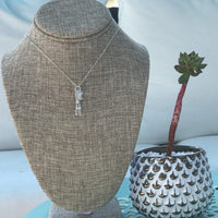 Customized long bar necklace - personalized custom quote - Chocolate and Steel