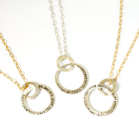 Customized Message Circle Necklace - Chocolate and Steel