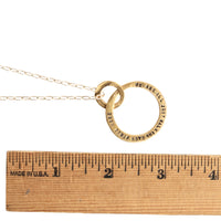 Customized Message Circle Necklace - Chocolate and Steel