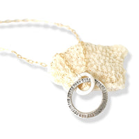 Customized Message Circle Necklace - Chocolate and Steel