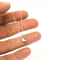 Cut out Heart Necklace - Chocolate and Steel