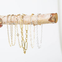 Delicate Heart Chain Bracelet - Chocolate and Steel