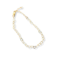 Delicate Heart Chain Bracelet - Chocolate and Steel