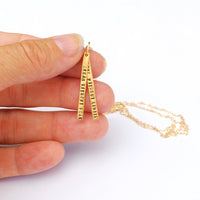 "Dream Without Fear Love Without Limits" Quote Necklace - Chocolate and Steel