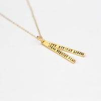 "Dream Without Fear Love Without Limits" Quote Necklace - Chocolate and Steel