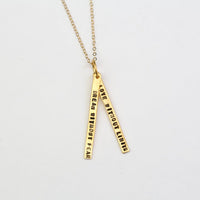 "Dream Without Fear Love Without Limits" Quote Necklace - Chocolate and Steel