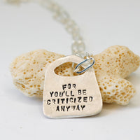 Eleanor Roosevelt Rune Necklace "Do what you feel in your heart to be right, for you'll be criticized anyway." - Chocolate and Steel