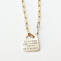 Eleanor Roosevelt Rune Necklace "Do what you feel in your heart to be right, for you'll be criticized anyway." - Chocolate and Steel