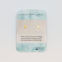 Embrace Your Journey - Half Moon Studs - Chocolate and Steel