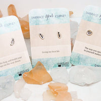 Embrace Your Journey - Tiny Love Stud Earrings - Chocolate and Steel