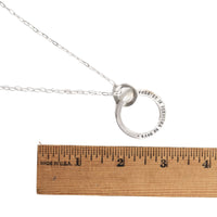 Emily Dickinson "Forever" Message Circle Necklace - Chocolate and Steel