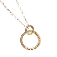 Emily Dickinson "Forever" Message Circle Necklace - Chocolate and Steel