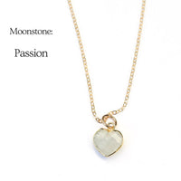 Esme Gemstone Heart Shaped Necklaces - Chocolate and Steel