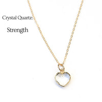 Esme Gemstone Heart Shaped Necklaces - Chocolate and Steel