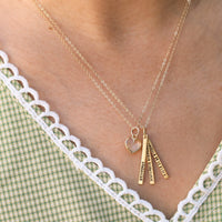 Esme Gemstone Heart Shaped Necklaces - Chocolate and Steel