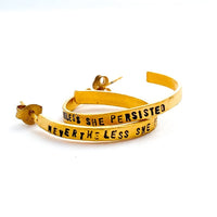 Faye Quote Hoops - RBG, Nevertheless she persisted and more - Chocolate and Steel