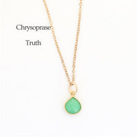 Gemstone Drop Necklaces - Chocolate and Steel