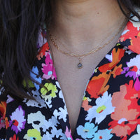 Gemstone Drop Necklaces - Chocolate and Steel