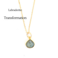 Gemstone Drop Necklaces - Chocolate and Steel