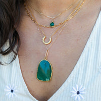 Gemstone Drop Necklaces - Chocolate and Steel