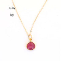 Gemstone Drop Necklaces - Chocolate and Steel