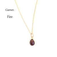 Gemstone Drop Necklaces - Chocolate and Steel