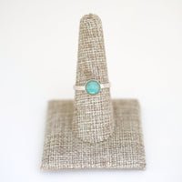 Gemstone Stacking Rings - Opal, Chrysoprase, Lapis, Malachite or Moonstone - Chocolate and Steel