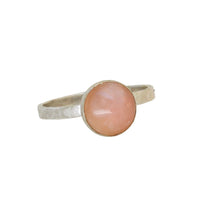 Gemstone Stacking Rings - Opal, Chrysoprase, Lapis, Malachite or Moonstone - Chocolate and Steel