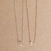 Herkimer Diamond Choker - Chocolate and Steel