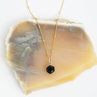 Honeycomb Hexagon Necklace - Chocolate and Steel