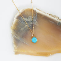 Honeycomb Hexagon Necklace - Chocolate and Steel