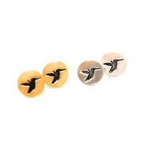 Hummingbird Stud Earrings - Chocolate and Steel
