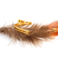 "I am No Bird and No Net Ensnares Me" -Charlotte Brontë Wrap Ring - Chocolate and Steel