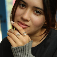 "I am No Bird and No Net Ensnares Me" -Charlotte Brontë Wrap Ring - Chocolate and Steel