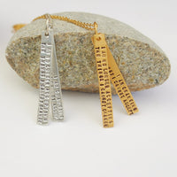 "I am no longer accepting the things I cannot change. I am changing the things I cannot accept." -Angela Davis Quote Necklace - Chocolate and Steel