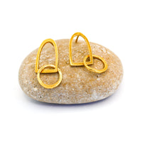 Ina Mound Studs - Chocolate and Steel