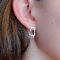 Ina Mound Studs - Chocolate and Steel