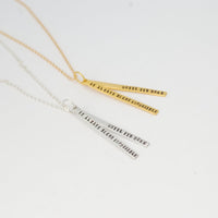 "It always seems impossible until it's done" - Nelson Mandela quote necklace - Chocolate and Steel