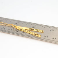 "It always seems impossible until it's done" - Nelson Mandela quote necklace - Chocolate and Steel