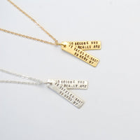 "It Takes Courage to Grow Up and Become Who You Really Are" -EE Cummings Quote Necklace - Chocolate and Steel