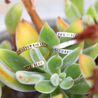 "It's never too late to be what you might have been" -George Eliot wrap ring - Chocolate and Steel