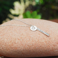 "Je t'aime," French for I Love You, Quote necklace - Chocolate and Steel