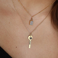 "Je t'aime," French for I Love You, Quote necklace - Chocolate and Steel