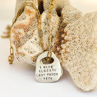 Joan Didion Rune Quote Necklace "I have already lost touch with a couple of people I used to be" - Chocolate and Steel