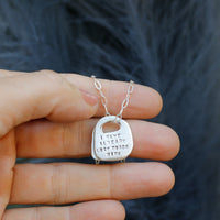 Joan Didion Rune Quote Necklace "I have already lost touch with a couple of people I used to be" - Chocolate and Steel