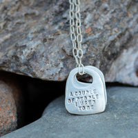 Joan Didion Rune Quote Necklace "I have already lost touch with a couple of people I used to be" - Chocolate and Steel