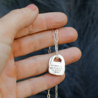 Joan Didion Rune Quote Necklace "I have already lost touch with a couple of people I used to be" - Chocolate and Steel