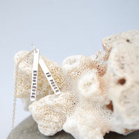 "Knowledge is Power" - Francis Bacon Quote Necklace - Chocolate and Steel