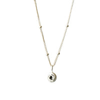 Labyrinth Tiny Charm Necklace - Chocolate and Steel